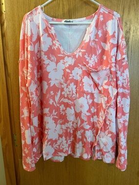 Haptics by Holly Harper Coral Pink Floral Top